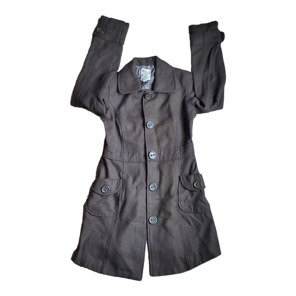 Chocolate Brown Pea Coat Size S